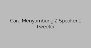 Cara Menyambung 2 Speaker 1 Tweeter